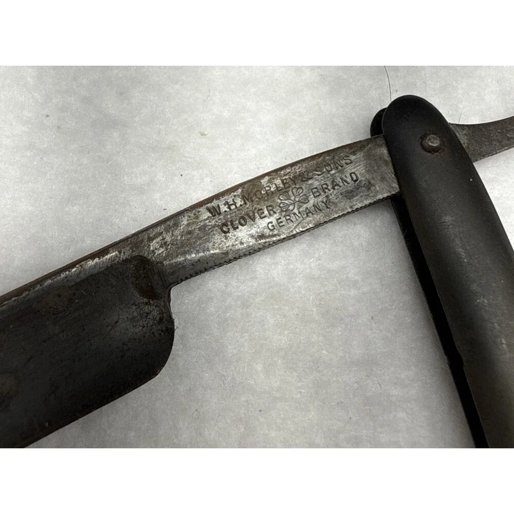 W.H. Morley & Sons Clover Brand Straight Razor Solingen Germany Vintage